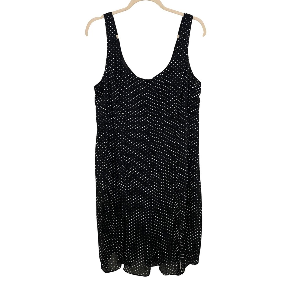 Laundry by Shelli Segal Dress Womens 14 Black Polka Dot Sleeveless Retro Vintage